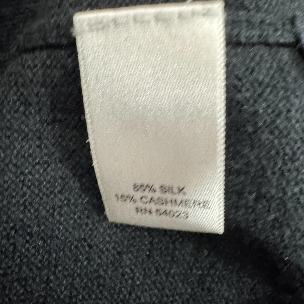 Banana Republic Sweater Mens Large Black Silk Cashmere Mock‎ Neck Comfort Soft